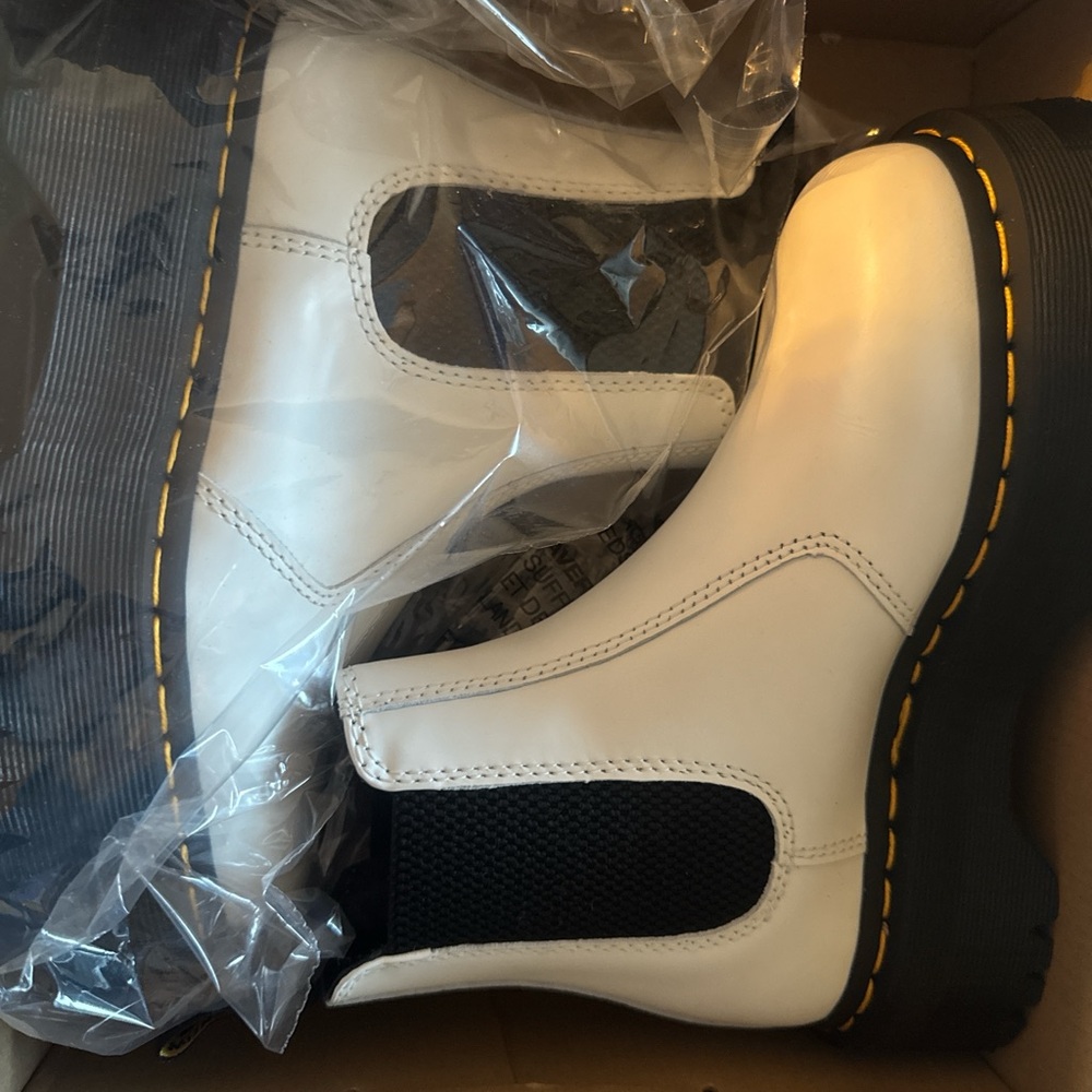 Dr. Martens White Chelsea Boots